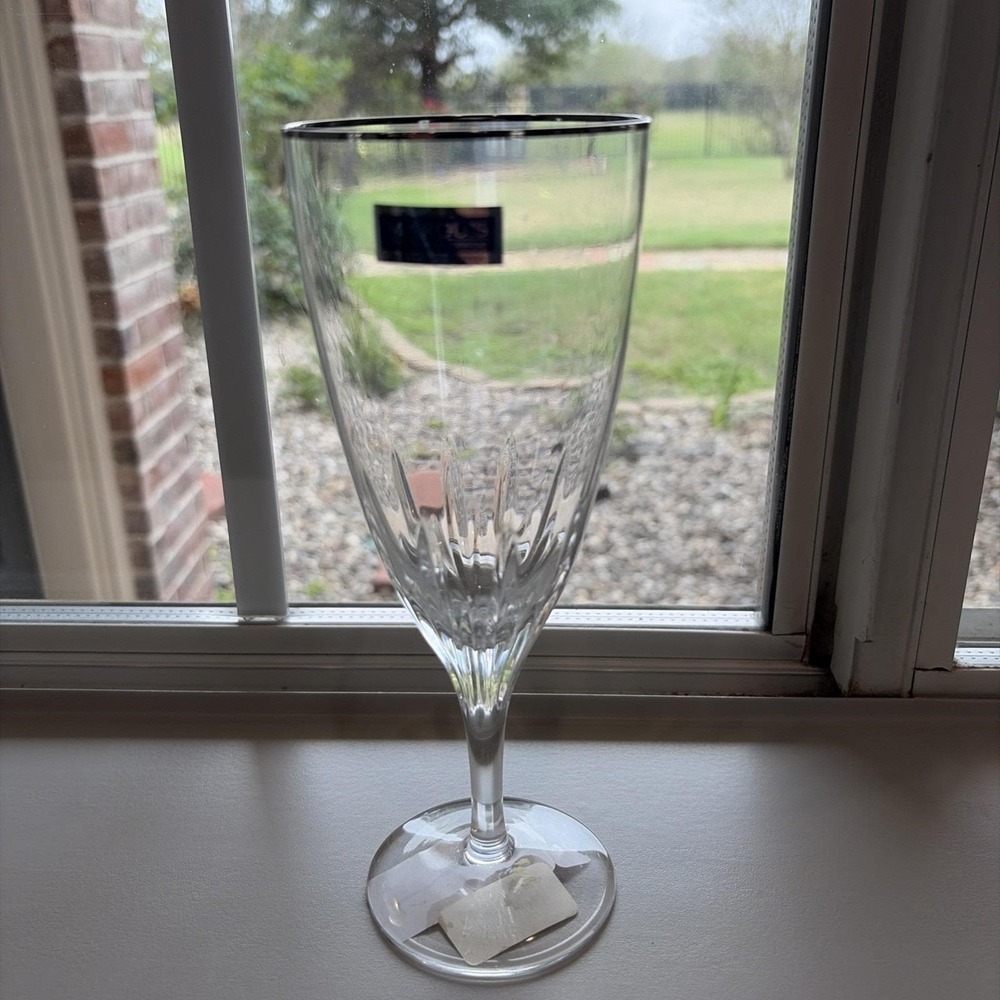Replacement WATERFORD MARQUIS CLARIA PLATINUM 8"‎ Glass Rimmed Silver W/ Sticker